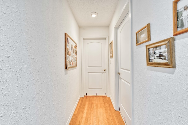 29 Trail Ridge Dr, Kimberling City, MO 65686 - corridor featuring light wood finished floors, a textured wall, and a textured ceiling