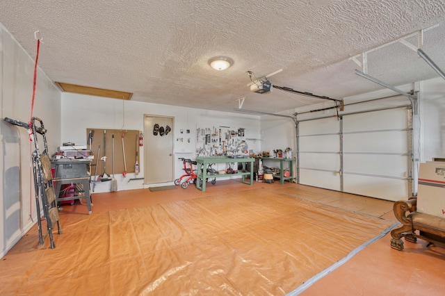 29 Trail Ridge Dr, Kimberling City, MO 65686 - garage featuring a garage door opener and a workshop area