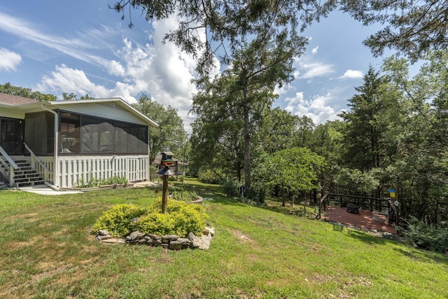 29 Trail Ridge Dr, Kimberling City, MO 65686 - view of green lawn with a sunroom