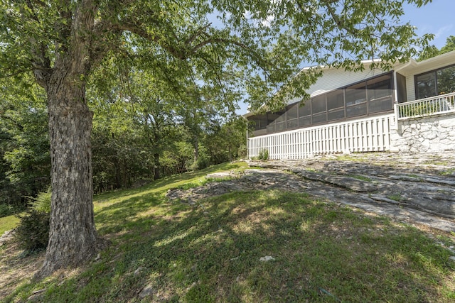 29 Trail Ridge Dr, Kimberling City, MO 65686 - view of grassy yard featuring a sunroom