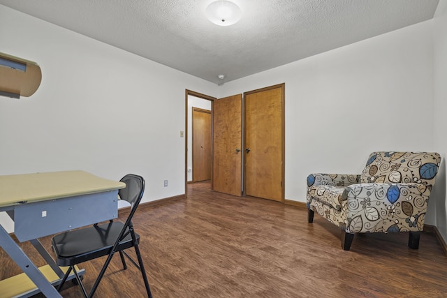 716 S Rogers Ave, Springfield, MO 65804 - office area featuring dark wood-style floors and a textured ceiling