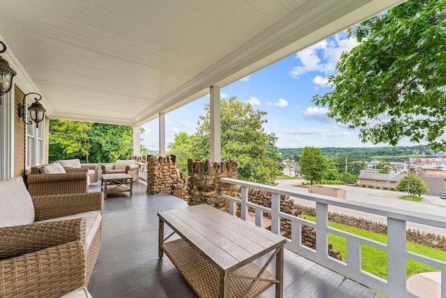 120 N 4th St, Branson, MO 65616 - wooden deck featuring an outdoor hangout area