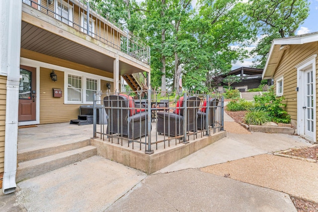 120 N 4th St, Branson, MO 65616 - view of patio / terrace with stairs and a deck
