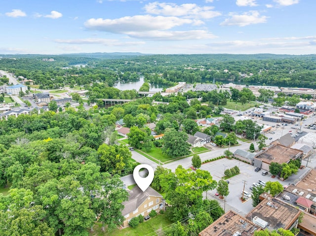 120 N 4th St, Branson, MO 65616 - aerial view of a heavily wooded area