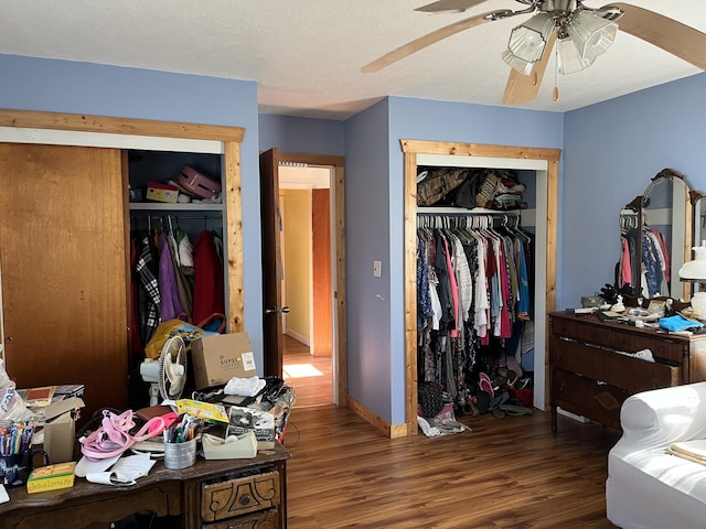 424 W Park St, Seymour, MO 65746 - bedroom with wood finished floors and a ceiling fan