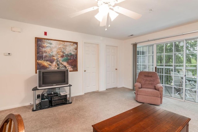 120 Spring Creek Ct Unit B1-U19, Branson, MO 65616 - living room featuring carpet and ceiling fan