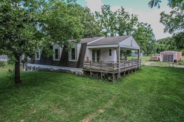 30274 State Highway Bb, Lebanon, MO 65536 - back of house with a yard, a shingled roof, and covered porch