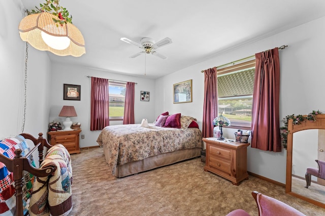 25720 Hillcrest Dr, Shell Knob, MO 65747 - bedroom featuring light colored carpet and ceiling fan