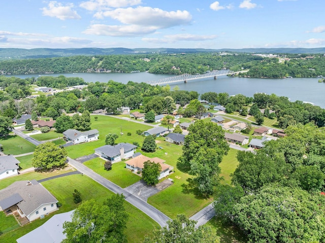 25720 Hillcrest Dr, Shell Knob, MO 65747 - aerial view of residential area featuring a large body of water and a notable bridge