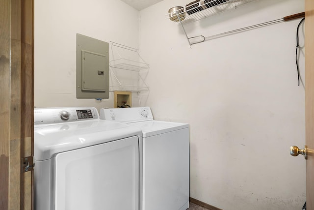 310 Turtle Cove Ln, Reeds Spring, MO 65737 - laundry area featuring electric panel and washer and clothes dryer