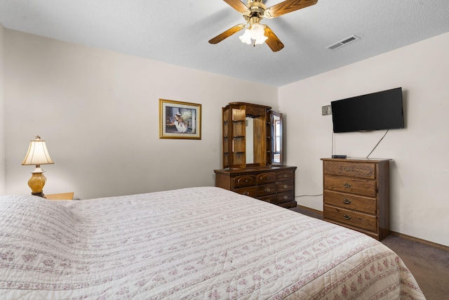 310 Turtle Cove Ln, Reeds Spring, MO 65737 - bedroom with carpet, ceiling fan, and a textured ceiling