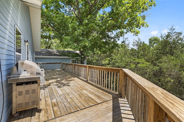 310 Turtle Cove Ln, Reeds Spring, MO 65737 - wooden terrace featuring a grill