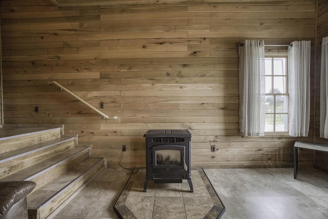 12132 W Farm Road 18, Walnut Grove, MO 65770 - detailed view of a wood stove and wood walls