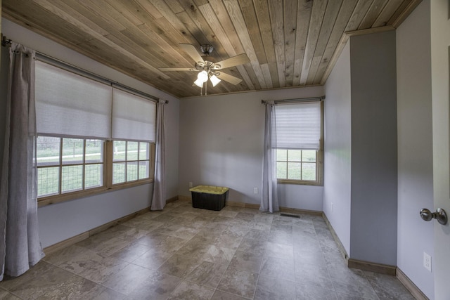 12132 W Farm Road 18, Walnut Grove, MO 65770 - spare room with wooden ceiling and ceiling fan
