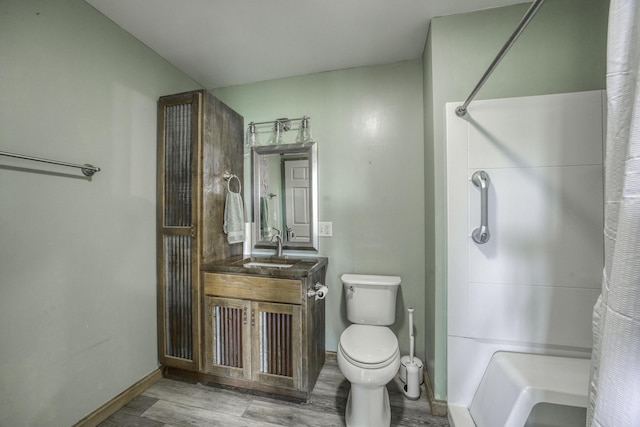 12132 W Farm Road 18, Walnut Grove, MO 65770 - full bath featuring wood finished floors, vanity, and shower / bath combo