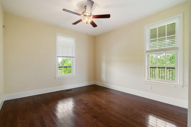 358 Spring View Pl, Reeds Spring, MO 65737 - unfurnished room with dark wood-style flooring and ceiling fan