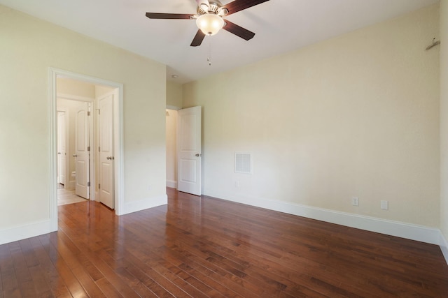358 Spring View Pl, Reeds Spring, MO 65737 - unfurnished bedroom with dark wood finished floors and ceiling fan