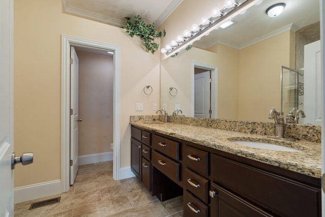 358 Spring View Pl, Reeds Spring, MO 65737 - bathroom with double vanity and ornamental molding