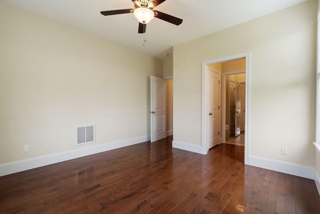358 Spring View Pl, Reeds Spring, MO 65737 - unfurnished bedroom with dark wood-style flooring and ceiling fan