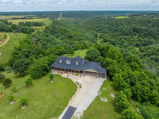 358 Spring View Pl, Reeds Spring, MO 65737 - aerial view of property and surrounding area with a forest