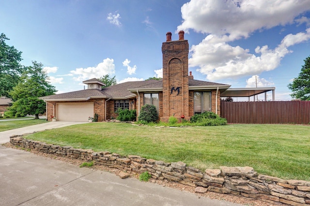 3141 E Raynell St Unit D, Springfield, MO 65804 - view of front of house with brick siding, a garage, driveway, and a shingled roof