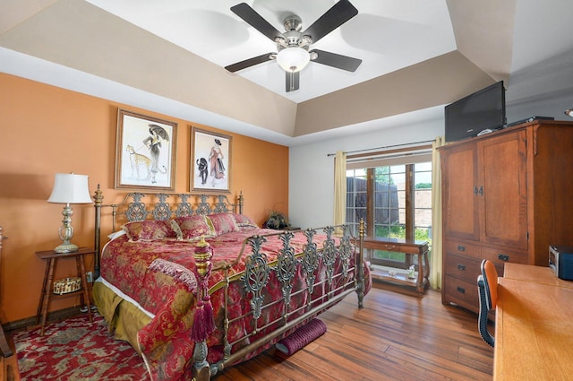 3141 E Raynell St Unit D, Springfield, MO 65804 - bedroom with hardwood / wood-style floors and a ceiling fan