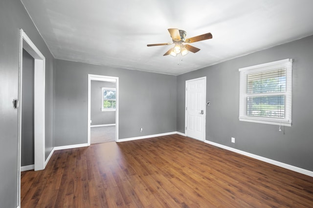 407 N Pine St, Pierce City, MO 65723 - unfurnished room with a ceiling fan and wood finished floors