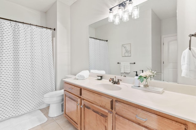 1303 E Eaglegate Pkwy, Springfield, MO 65804 - full bath with vanity, tile patterned flooring, and a shower with shower curtain