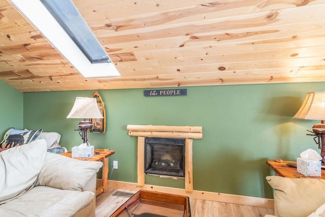 10626 W State Highway 76, Cape Fair, MO 65624 - living room with a skylight, wood ceiling, and wood finished floors