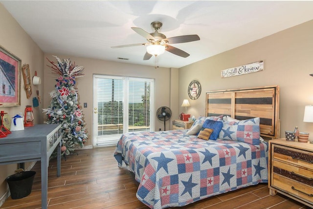 10626 W State Highway 76, Cape Fair, MO 65624 - bedroom featuring wood finished floors, access to outside, and a ceiling fan