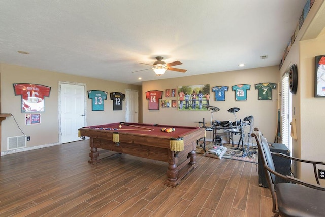 10626 W State Highway 76, Cape Fair, MO 65624 - playroom featuring billiards table, a ceiling fan, wood finished floors, and recessed lighting