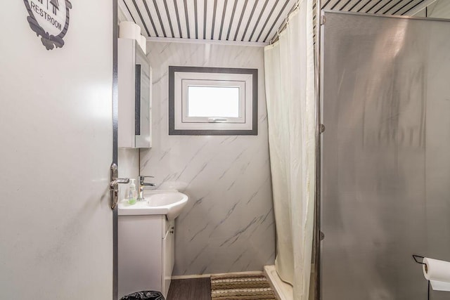 10626 W State Highway 76, Cape Fair, MO 65624 - bathroom with vanity and a stall shower