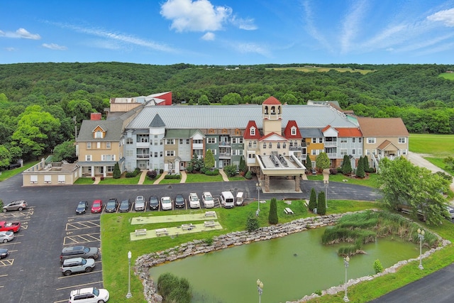 180 Grace Chapel Rd Unit 325, Blue Eye, MO 65611 - drone / aerial view of a heavily wooded area and a nearby body of water