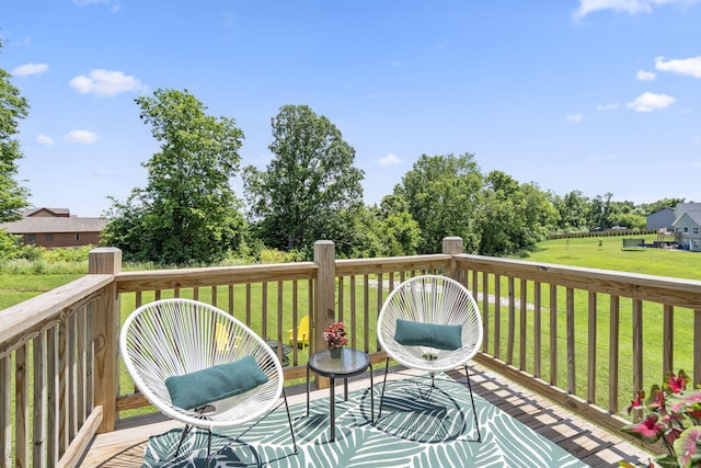 202 N Cheyenne Valley Rd, Nixa, MO 65714 - wooden deck featuring a yard