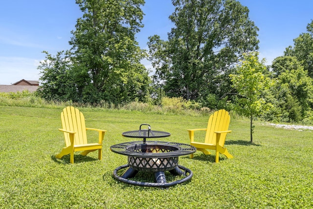 202 N Cheyenne Valley Rd, Nixa, MO 65714 - view of grassy yard featuring a fire pit