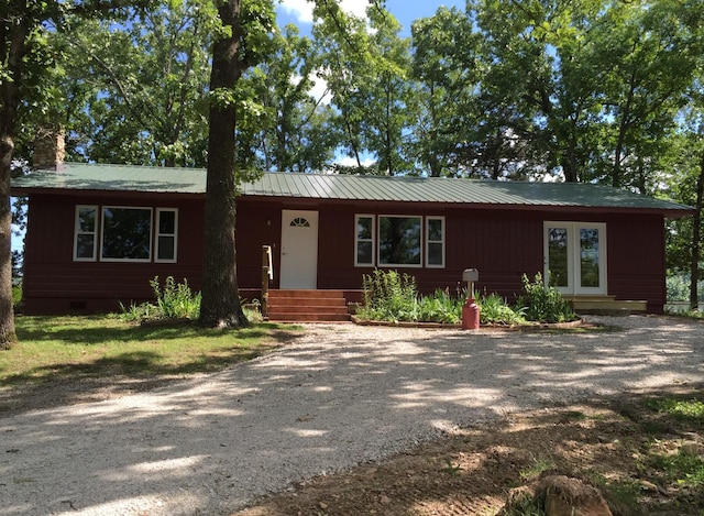 462 Campbell Point Rd, Shell Knob, MO 65747 - ranch-style house featuring a metal roof and crawl space