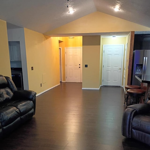 315 Buckingham Dr, Branson, MO 65616 - living room with vaulted ceiling and dark wood-type flooring