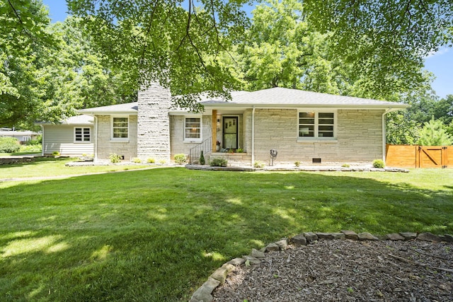 1471 E Bennett St, Springfield, MO 65804 - view of front facade featuring a chimney, stone siding, and roof with shingles