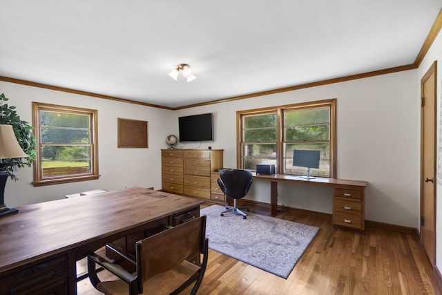 1471 E Bennett St, Springfield, MO 65804 - home office with wood finished floors and ornamental molding