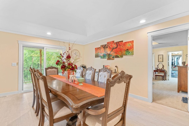 1850 E Farm Road 88, Springfield, MO 65803 - dining space with light wood finished floors, recessed lighting, and a tray ceiling