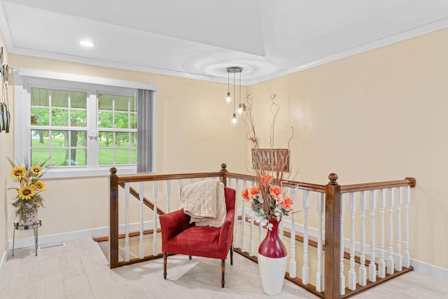 1850 E Farm Road 88, Springfield, MO 65803 - stairway with wood finished floors, crown molding, and recessed lighting