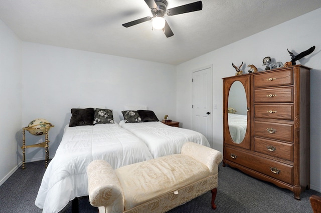 801 S Creekwood Ct, Nixa, MO 65714 - bedroom featuring dark carpet and a ceiling fan