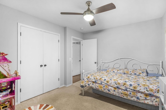 676 E Gallup Hill Rd, Nixa, MO 65714 - carpeted bedroom with a ceiling fan and a closet