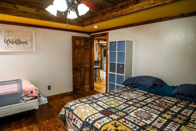 1950 N Crossway Rd, Fair Grove, MO 65648 - bedroom with wood finished floors and crown molding