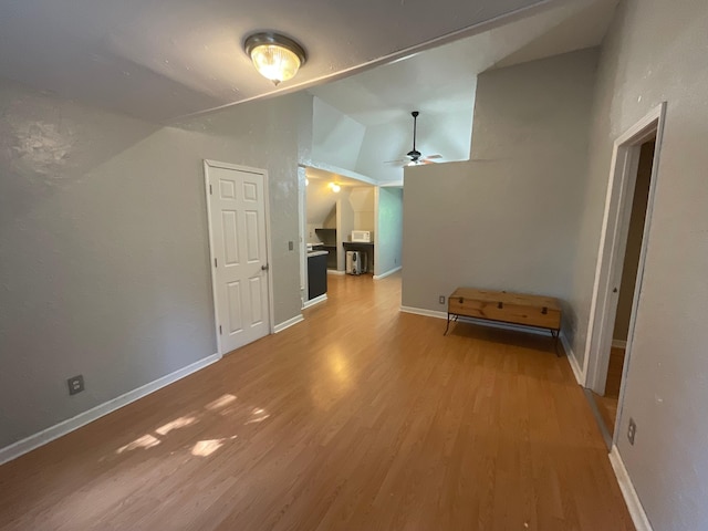 630 W State St, Springfield, MO 65806 - additional living space with a ceiling fan, light wood finished floors, and vaulted ceiling
