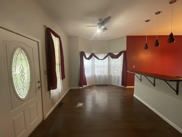 630 W State St, Springfield, MO 65806 - entryway with a ceiling fan and dark wood-style floors