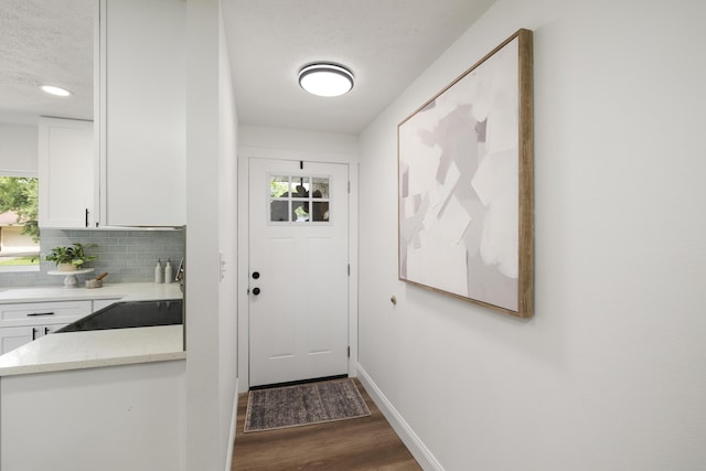 4959 S Mccann Ave, Springfield, MO 65804 - entryway featuring dark wood-style floors, plenty of natural light, and a textured ceiling