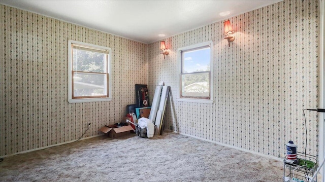 1931 Kay Dr, West Plains, MO 65775 - unfurnished room featuring healthy amount of natural light, carpet, and wallpapered walls