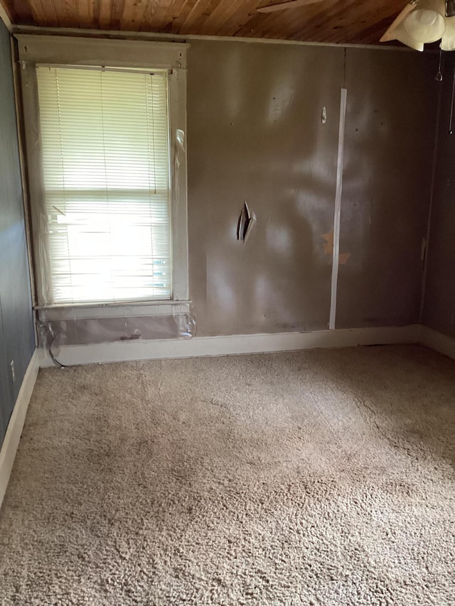 1231 W Main St, Fordland, MO 65652 - carpeted empty room with wood ceiling and a ceiling fan