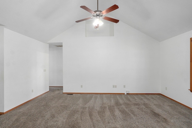 409 Ace Ct, Nixa, MO 65714 - carpeted spare room featuring ceiling fan and vaulted ceiling